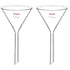 StonyLab 2-Pack Heavy Wall Borosilicate Glass Funnel, Short Stem 75mm Diameter