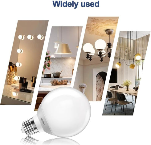 KOHEOPT G25 Bulbs,120V 5W(60W 5000K CRI85+ Bathroom,E26 Non-Dimmable (2 Pack) LED Globe Light Equivalent), Daylight