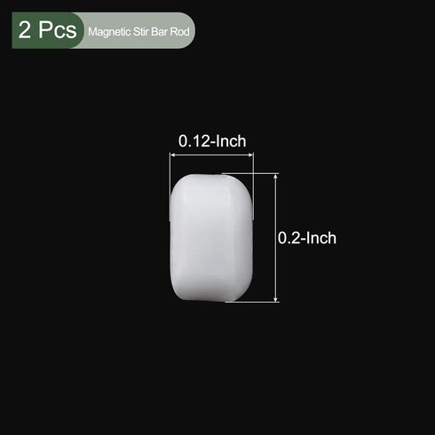 YOKIVE 2 Pcs Magnetic Stir Bar, PTFE Coated Cylinder Type Stirrer | Great for Lab Liquid Solution Stirring Mixing(White, 0.2 x 0.12-Inch)