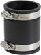 Supply Giant Flexible PVC Coupling with Stainless Steel Clamps, 2.4" Inner Diameter for 2" Nominal Pipe, Black