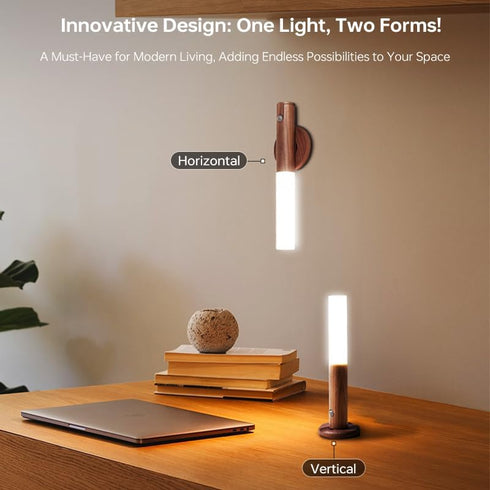 ngnsky (1 Pack) Portabl Bar-Shaped Smart Motion Sensor Night Light, Build in Rechargeable Battery Magnetic LED Wall