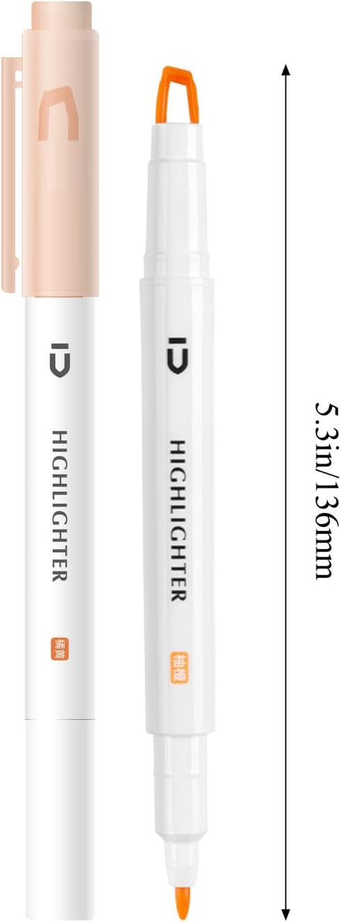 M&G 6 Pcs Cute Dual Tip Highlighters, Rainbow Color No Bleed Quick Dry Chisel Tip for School, Office, Bible Notes