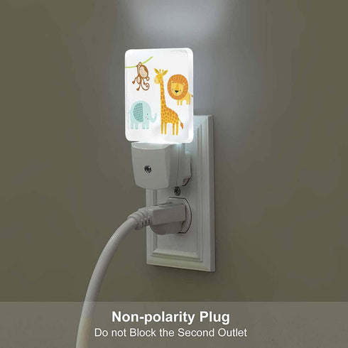 Chrobak LED Night Light,Cute Jungle Animal LED Night Light Plug into Wall with Dusk to Dawn Light Sensor White Energy