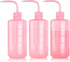 Melphoe 3Pcs 500ml Tattoo Wash Bottle Squeeze, Plastic Squeeze Medical Lab Washing Bottle, Pink