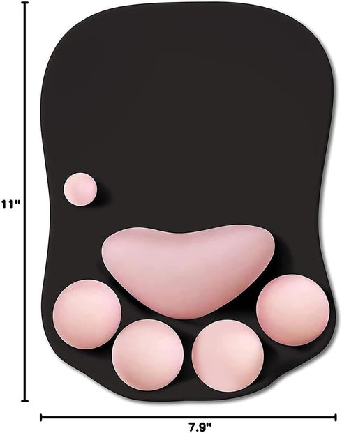 WESAPPINC Cat Paw Mouse Pad - Soft Silicone Wrist Support Ergonomic Non-Slip Mousepad for Office (Black Cherry)