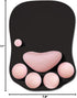WESAPPINC Cat Paw Mouse Pad - Soft Silicone Wrist Support Ergonomic Non-Slip Mousepad for Office (Black Cherry)