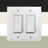 Questech Decor Double Rocker Light Switch Cover, 2-Gang Electrical Wall Plate, Decorative Bevel Edge, Bright White