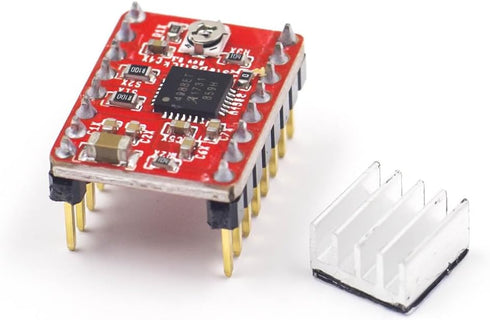 SHILLEHTEK ORIGINAL A4988 Stepper Motor Driver with Heatsink | 1.5A High Current | Compatible with Arduino, Reprap,