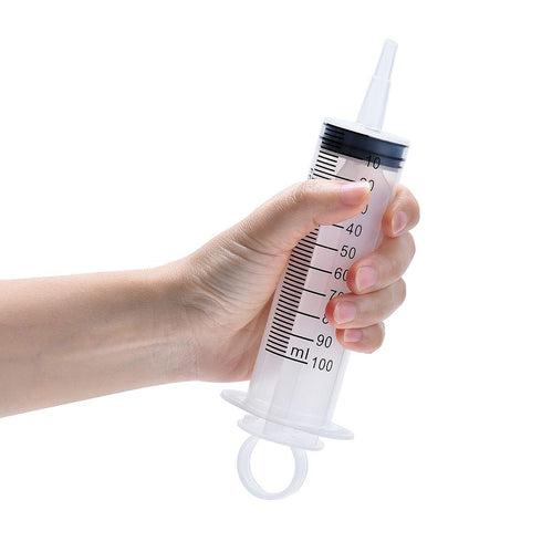 4 Pack 100ml Large Plastic Syringes for Scientific Labs, Nutrient Measuring and Watering