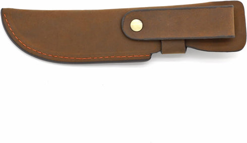 TOURBON Brown Leather Fixed Blade Knife Sheath with Snap Closure by TOURBON