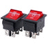Twidec 2Pcs Rocker Switch 6 Pins 3 Position ON/Off/ON, AC 10A/125V 6A/250V DPDT Red LED Light Illuminated