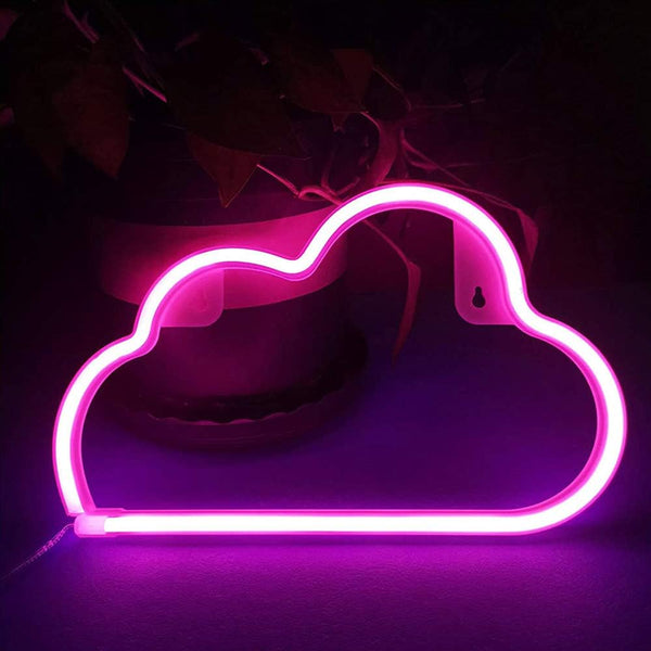YouOKLight Neon Cloud Sign, LED Wall Light Night Lights, Battery or USB Powered for Bedroom Decor, Pink