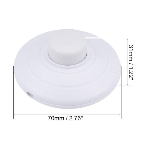 uxcell Inline Foot Pedal Push Button Switch - Round Lamp Light Foot Control ON-OFF Foot Switch (White)