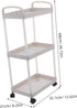 TEHAUX Three-Layer Storage Rack Kitchen Gadget Utility Cart Wheels Rolling Cart for Kitchen Utensil Organizer Sturdy