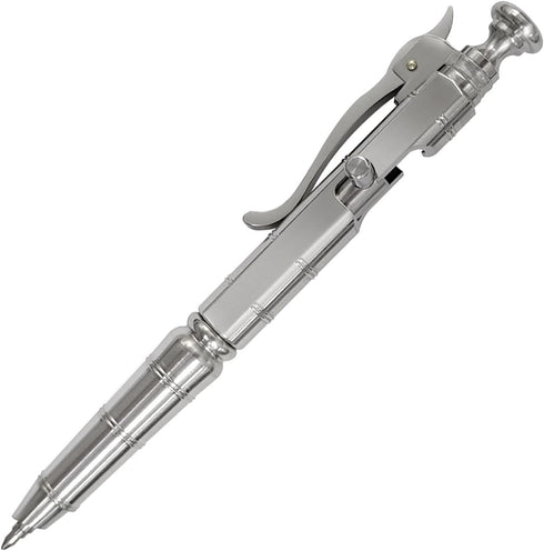 Dr. Metalleung Bolt Action Pen | Heavy Duty Stainless Steel EDC Retractable Ballpoint Pen with Pocket Clip for Smooth