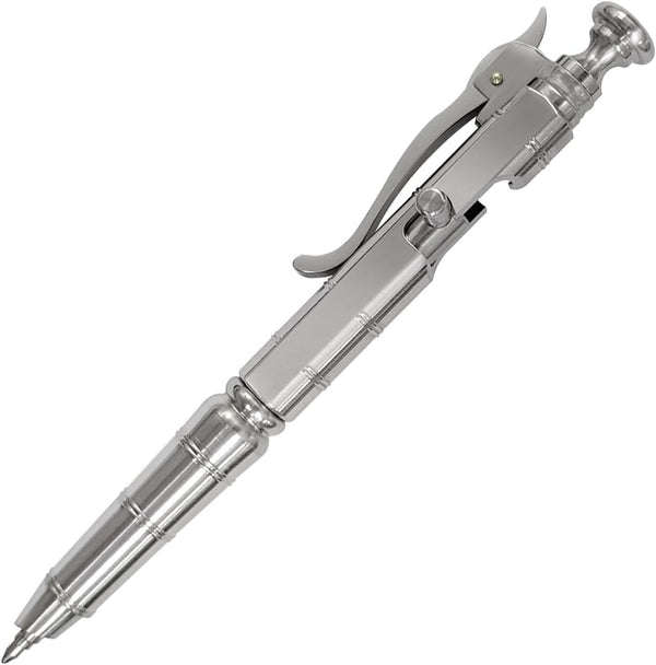 Dr. Metalleung Bolt Action Pen | Heavy Duty Stainless Steel EDC Retractable Ballpoint Pen with Pocket Clip for Smooth