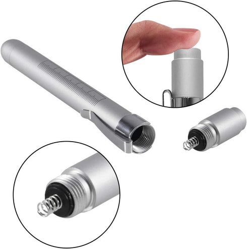 Aokin Medical Pen Light for Nurse Doctor, Reusable LED Medical Penlight Flashlight with Pupil Gauge and Ruler, White