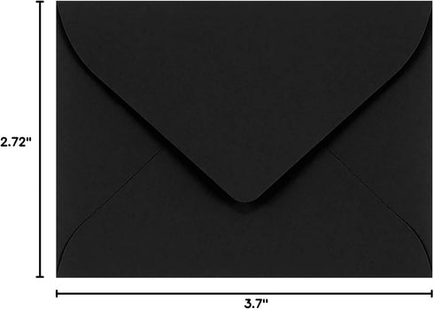 LUXPaper #17 Mini Envelopes, 2 11/16" x 3 11/16", Midnight Black, 50 Qty