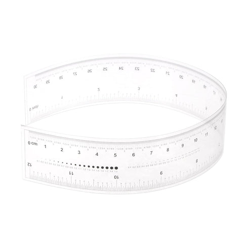 Film Flexible Ruler 12 Inch 0.1mm Scale, PET Plastic Covered Thickened Folding Straight Ruler Measuring Tool,