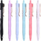 DUNBONG Gel Pens, 0.5mm Retractable Fine Point, Black Ink, Box of 6 Pen, Multicolor Packs