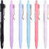 DUNBONG Gel Pens, 0.5mm Retractable Fine Point, Black Ink, Box of 6 Pen, Multicolor Packs
