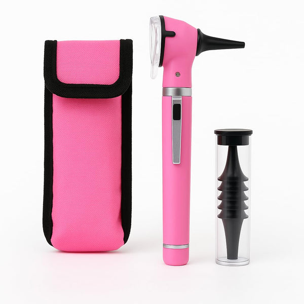Fiber Optic MINI Otoscope Pink Color (Diagnostic Set) G.S Instruments