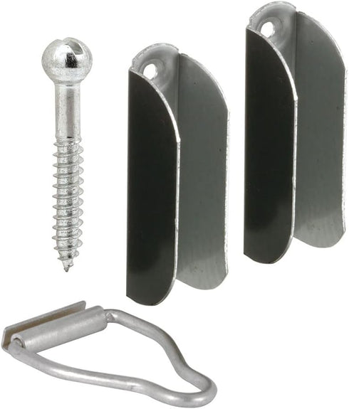 Prime-Line 2 Hangers and 1 Latch Mill, 5/16 in., Bronze - Single Pack PL 8132