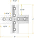 POWERTEC 71415-P2 T-Track Intersection Kit - 2 Sets for 3/8" Mitered T Track with Mounting Hardware