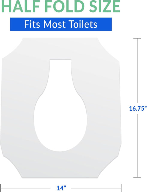 (2000 8 Packs 250) 14x16" Reli. Toilet Seat Covers Pcs, of | Disposable Toilet Seat Cover - Flushable - (Half-Fold) |