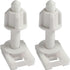 WNHNO 2Pcs White Plastic Toilet Seat Screws and Nuts with Washers, Universal Hinges