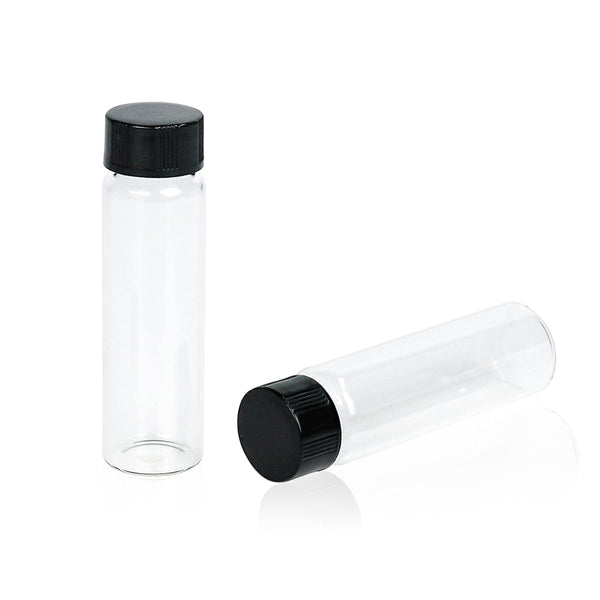 ALWSCI Sample Vials, 19 mm x 65 mm, 3 dram Clear Borosilicate Vials, Pack of 100 with Screw Caps