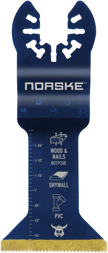 Norske Tools NOTP208 1-3/4 inch Wood & Metal Flush Cut Titanium Oscillating Multi Tool Accessory Blade