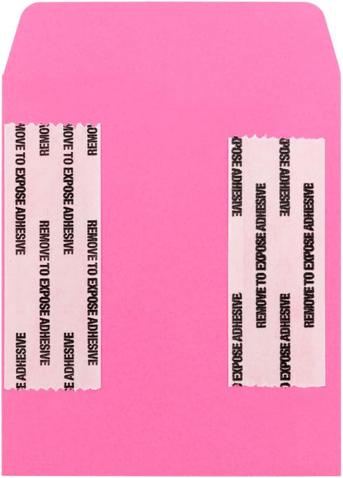 Hygloss Products Electric Pink Library Card Pockets - Self-Adhesive, 3.5” x 5”, 30 Count for Classroom & Crafts