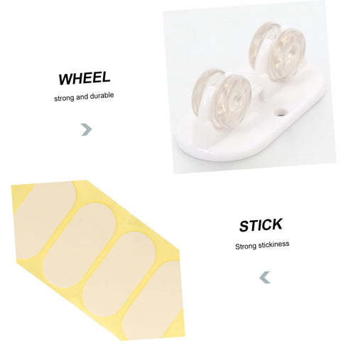 8pcs Self-Adhesive Caster Wheels for Storage Box Practical Sticky Wheels for Bedside Tables Side Cabinets and More
