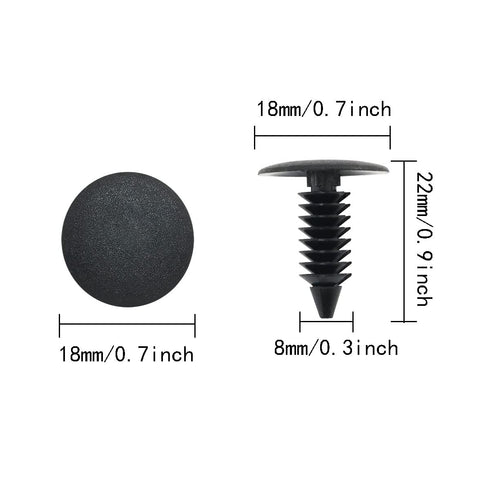 50PCS Black Plastic Nylon Rivet Clips Furniture Assembly Shelves Retainer Vapor Barrier Christmas Tree Fasteners for Crawlspace Barrier Poly Liners, Covers and Encapsulations