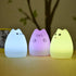 7-Color Cat Night Light, USB Rechargeable Silicone Cute Night Light for Kids Baby Children, Changing LED Cat Lamp