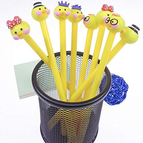 FAMOORE Yellow Duck Creative Expression Gel Ink Pen - Cute Kawaii Black Writing Pens, 8PCS