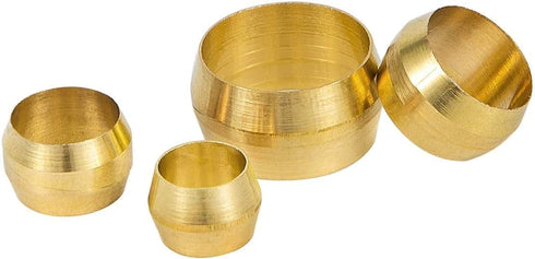110PCS Brass Compression Fitting Assortment Kit, Tube OD (1/4" 5/16" 3/8" 1/2") Ferrules