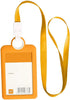 Badge Holder ID Silicone Card Holder - Vertical with Lanyard Neck Strap, Heavy Duty for Offices (Yellow)