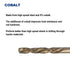 19/64-Inch Cobalt Steel M35 Left Hand Drill Bit, Pack of 3 for Removing Damaged Bolts and Screws