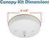 Aspen Creative 21528-21 White,5-1/8 Diameter,11mm Ceiling Canopy Kit with Warm Brass Trim for Chandelier and Pendant