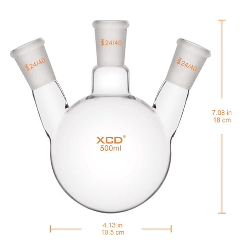 Glass Round Bottom Flask, Heavy Wall Borosilicate Glass Lab Flask with 24/40 Standard Taper Outer Joint