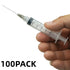 100 Pack 5ml 22Ga Plastic Syringe - Disposable Individually Wrapped for Scientific Labs and Industrial Use