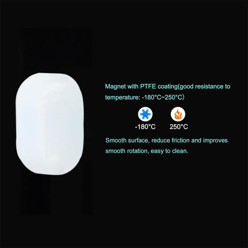 MECCANIXITY Magnetic Stirrer Mixer Stir Bar Rod White 10mm Cylinder Shape PTFE Coating for Laboratory 16Pcs