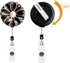 Retractable Badge Holder, ID Badge Reel with Pearl, 3 Pack, Black