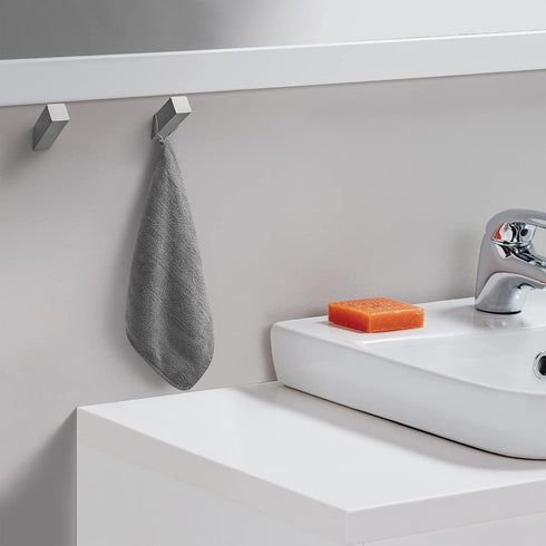 Towel Hooks Grey, 4 Pack Heavy Duty SUS304 Stainless Steel Wall Hooks for Bathroom, Living Room, Hotel Style