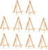 Tofficu 10pcs Wooden Art Easel Tabletop Mini Easel Stand for Home Decoration, Lock and Key Charms, Bamboo Pine