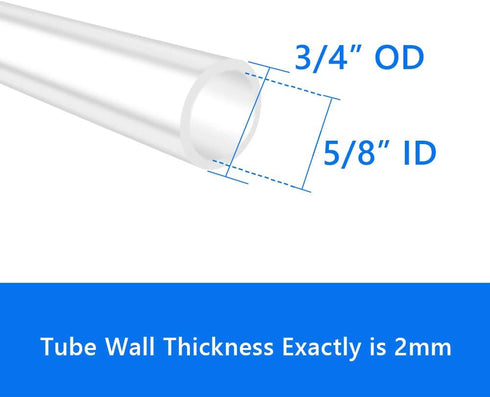 5/8" 3/4" (9.84 Quickun Silicone Tubing, ID x OD Food Grade Tubing High Temp Pure Flexible Silicone Hose Line Tube