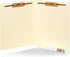 Blue Summit Supplies 100 Pack Manila Fastener File Folders, Reinforced Straight Cut End Tab Folders with 2 Fasteners,
