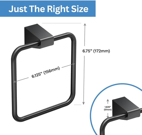 Gatco 5652MX A-Line Towel Ring, Matte Black Finish